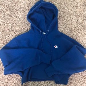 CHAMPIONS dark blue cropped hoodie